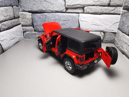 Macheta Auto Jeep Wrangler Sahara Unlimited 2017 Red cu led-uri si sunete