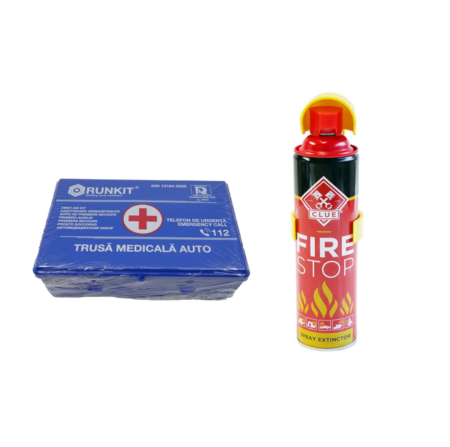 Set Trusa medicala auto Runkit + stingator spray 1000ml cu suport ,valabilitate 5 ani
